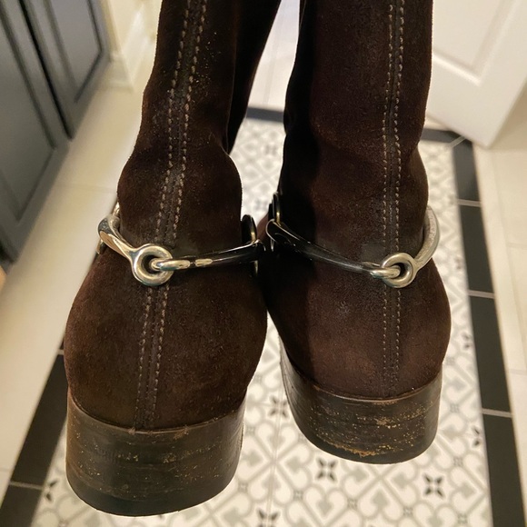 Gucci Labrador Cocoa Brown Suede Boots size 40.5 - Picture 9 of 13